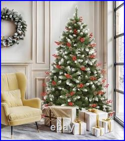 DWVO 6ft Pre-lit Christmas Tree, Pre-Decorated Artificial Christmas Trees for Ho