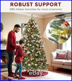 DWVO 6ft Pre-lit Christmas Tree, Pre-Decorated Artificial Christmas Trees for Ho