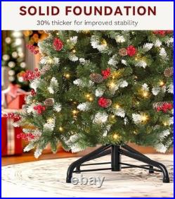 DWVO 6ft Pre-lit Christmas Tree, Pre-Decorated Artificial Christmas Trees for Ho