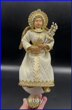 D. Blumchen Germany Seated Angel Christmas Tree Topper Finial 10T RARE