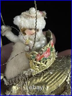 D. Blumchen Victorian Faced Girl on Swan Handmade Amazing