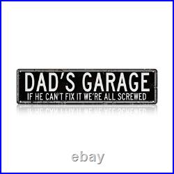 Dad's Garage Sign, Funny Metal Garage Wall Decor, Rustic Workshop Gift for Dad Dad's Garage Sign, Funny Metal Garage Wall Decor, Rustic Workshop Gift for Dad