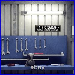 Dad's Garage Sign, Funny Metal Garage Wall Decor, Rustic Workshop Gift for Dad Dad's Garage Sign, Funny Metal Garage Wall Decor, Rustic Workshop Gift for Dad