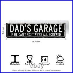 Dad's Garage Sign, Funny Metal Garage Wall Decor, Rustic Workshop Gift for Dad Dad's Garage Sign, Funny Metal Garage Wall Decor, Rustic Workshop Gift for Dad