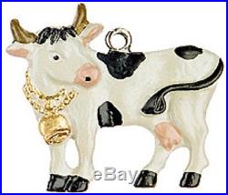 Dairy Cow German Pewter Christmas Tree Ornament Made in Germany Decoration