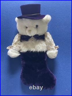 Dan Dee Collector Choice Plush Stuffed Teddy Bear Christmas Stocking Rare Purple