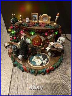 Danbury Mint A Cozy Christmas Eve Shih Tzu Tested Working W Styrofoam & Box