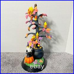 Danbury Mint Porcelain Snoopy's Trick Or Treat Tree Halloween Retired RARE