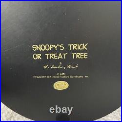 Danbury Mint Porcelain Snoopy's Trick Or Treat Tree Halloween Retired RARE