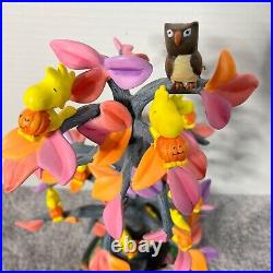 Danbury Mint Porcelain Snoopy's Trick Or Treat Tree Halloween Retired RARE