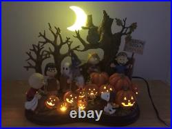 Danbury Mint Welcome Great Pumpkin Peanuts Gang Lighted Tested Working