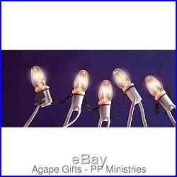 Darice Clip Light 5 Clear Bulb White Cord Christmas Village 9ft Cord Accessory