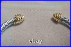 DavidYurman4mmClassicCable Sterling Silver Bracelet & 18k Gold Dome Bangle
