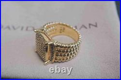 DavldYurmanSterling/18K GOLD/Wheaton/Pave Diamonds Ring 16x12mm Size 7