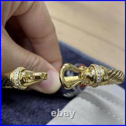 Davld Yurman18K/Gold Diamond Cable Hook Bracelet Davld Yurman18K/Gold Diamond Cable Hook Bracelet