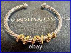 Davld/Yurman925 Silver 4 mm RotatingCurvedRound Head Bracelet