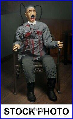 Death Row Electric Chair Moving Light Up Sound Inmate Halloween Decor (Used)