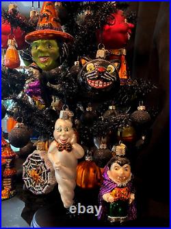 Decorated Halloween Tree/Old World Christmas-Halloween Ornaments/Vintage/Rare