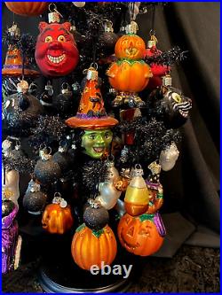 Decorated Halloween Tree/Old World Christmas-Halloween Ornaments/Vintage/Rare