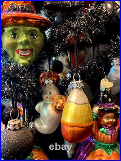 Decorated Halloween Tree/Old World Christmas-Halloween Ornaments/Vintage/Rare