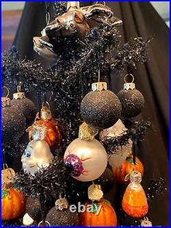 Decorated Halloween Tree/Old World Christmas-Halloween Ornaments/Vintage/Rare