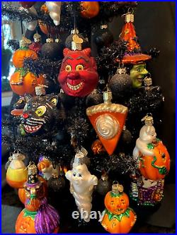 Decorated Halloween Tree/Old World Christmas-Halloween Ornaments/Vintage/Rare