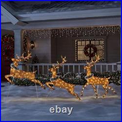Deer Christmas Yard Decoration Set Of 3 Warm White LED 58 in. Christmas Decor