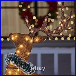 Deer Christmas Yard Decoration Set Of 3 Warm White LED 58 in. Christmas Decor