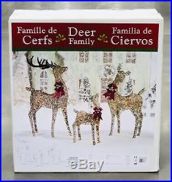Deer Family Set of Three 3 Reindeer Christmas Indoor Outdoor 656 LED Lights Xmas