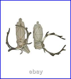 Deer Figurine Pair Geometric Design Christmas Holiday Decor