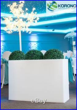 Dekoleuchte Gartenbeleuchtung Pflanzenleuchte LED-Pflanzkübel Höhe 70 cm weiß