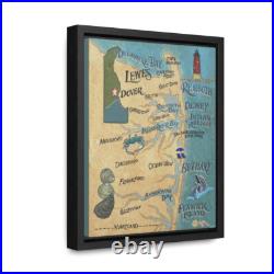 Delaware Beaches Gallery Canvas Wraps, Vertical Frame in 2 colors