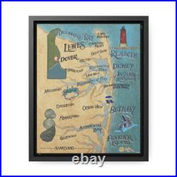 Delaware Beaches Gallery Canvas Wraps, Vertical Frame in 2 colors