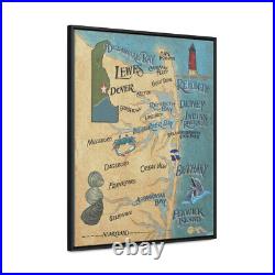 Delaware Beaches Gallery Canvas Wraps, Vertical Frame in 2 colors