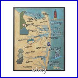 Delaware Beaches Gallery Canvas Wraps, Vertical Frame in 2 colors