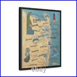 Delaware Beaches Gallery Canvas Wraps, Vertical Frame in 2 colors