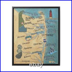 Delaware Beaches Gallery Canvas Wraps, Vertical Frame in 2 colors
