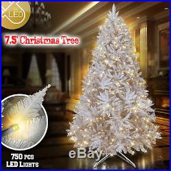 Deluxe Artificial Pre-lit White Christmas 7.5ft Tree 750 Lights 2514 Branch Tips