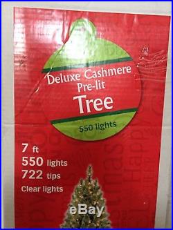 Deluxe Cashmere Pre-Lit Christmas Tree 7 Ft Clear Lights 722 Mixed Pine Tips