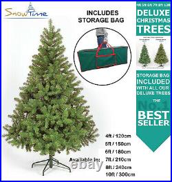 Deluxe Christmas Tree Green Grey White Colorado 4ft 5ft 6ft 7ft 8ft 9ft 10ft