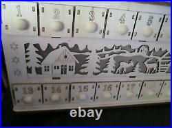 Deluxe Large 18x17 Wood Lights Up Christmas Advent Calendar Unique Count Down