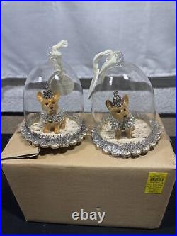 Demdaco A Gilded Life YORKIE Cloche Ornament Lot Of 2