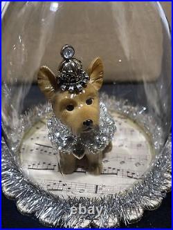 Demdaco A Gilded Life YORKIE Cloche Ornament Lot Of 2