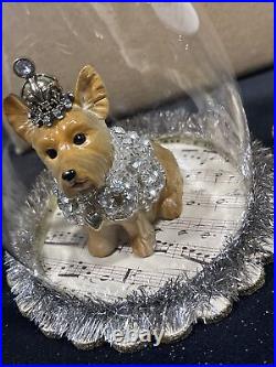 Demdaco A Gilded Life YORKIE Cloche Ornament Lot Of 2