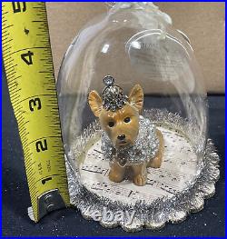 Demdaco A Gilded Life YORKIE Cloche Ornament Lot Of 2