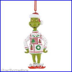Department Dept 56 Grinch White & Red Sweater Christmas Ornament 4 NEW