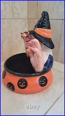 Dept 56 Witch Bowl & Finger Spreaders Set Halloween Google Eyes Retired Set