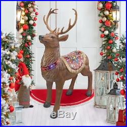 Design Toscano Indoor/Outdoor 4' Santa's North Pole Illuminated Reindeer Statue