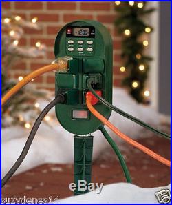 Digital Multi-Function Outdoor Timer 6 Outlet Programmable Timer Holiday Lights