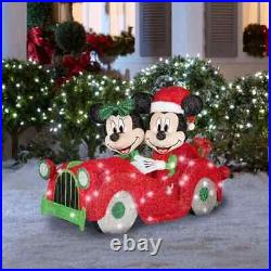 Disney 2-ft LED Mickey & Minnie Car Scene Yard Decoration